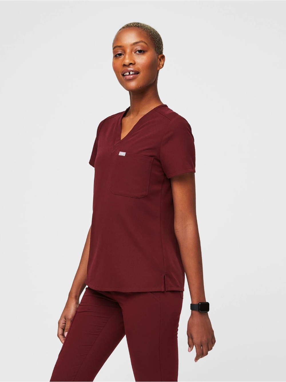 Women's Figs Scrub set in Burgundy